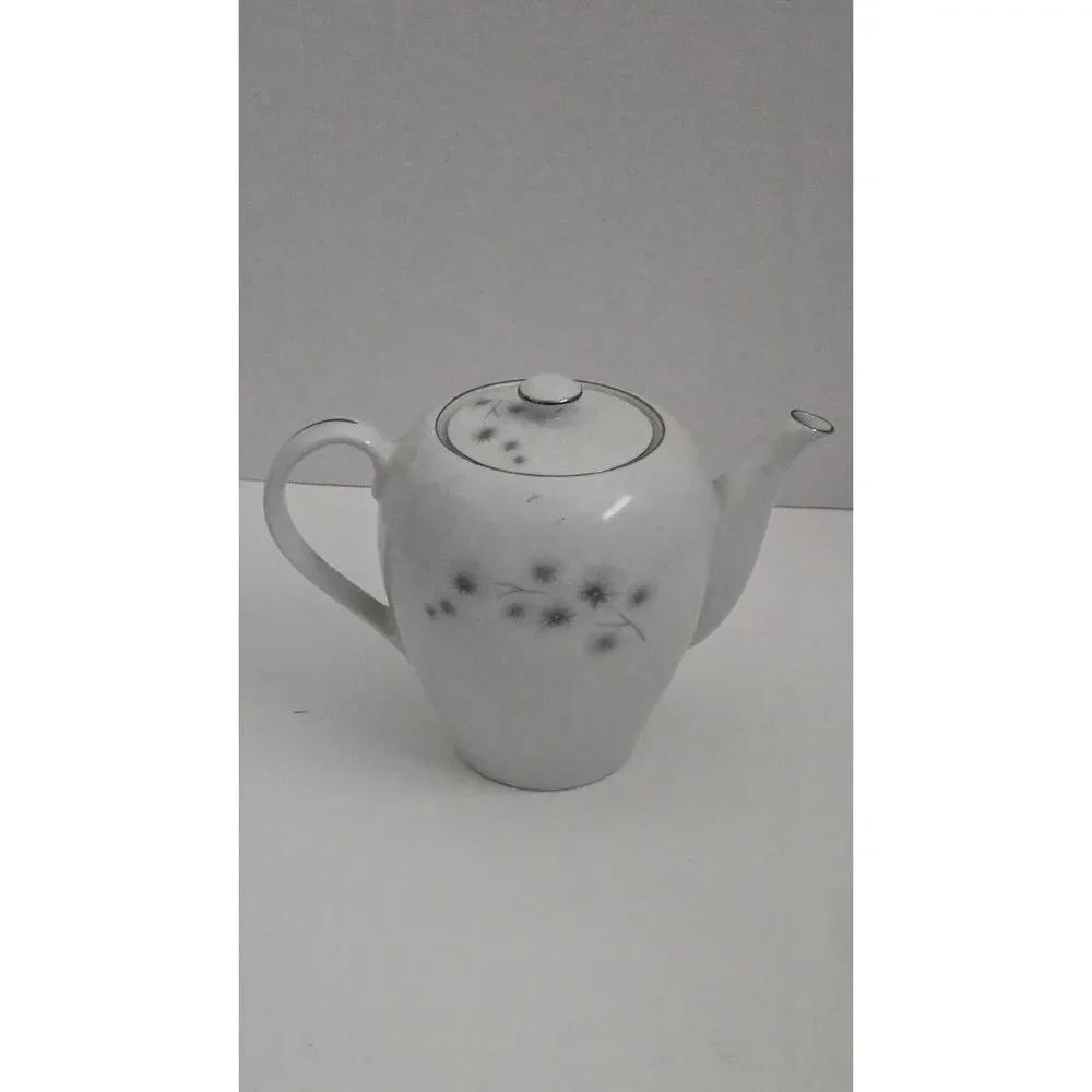 CREATIVE FINE CHINA Japan Platinum Starburst #1014 Tea Coffee Pot & 12 Cups Set